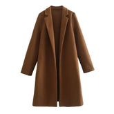 Autumn Brown Knit Trench Coat