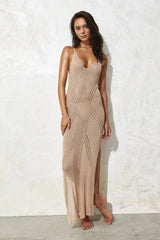 Allure Strappy Hollow-Out Beach Maxi Beach Dress