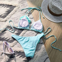 Aqua Bloom 3D Flower Bikini Set