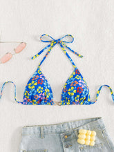 Blue Hibiscus Halter Bikini Top