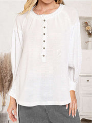 Blush Waffle Knit Button-Up Top