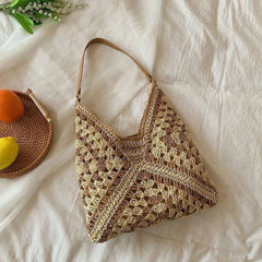 Boho Chic Woven Tote Bag
