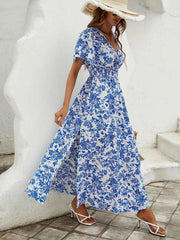 Boho Floral V-Neck Maxi Dress