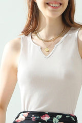 Chic Comfort Notched Rib Knit Tank