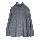 Dark Gray Knit Off Shoulder Zip Down Sweater