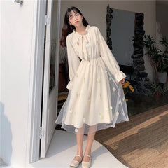 Floral Embroidery Elegant Dress