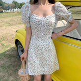 Cottagecore Floral Print Mini Dress