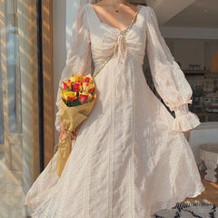 Fairycore Long Sleeve Elegant Dress