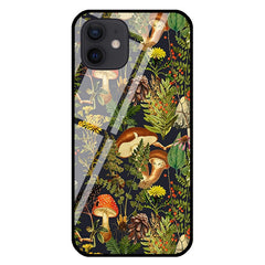 Goblincore Mushroom Woodland Glass Case For iPhone