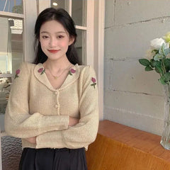 Floral Embroidery Cardigan