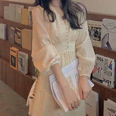 Elegant Fairycore Long Sleeve Dress