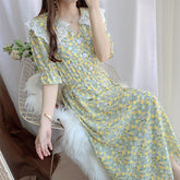 Cottagecore Lace Floral Dress