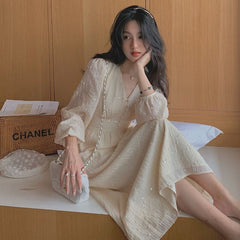 Elegant Fairycore Long Sleeve Dress
