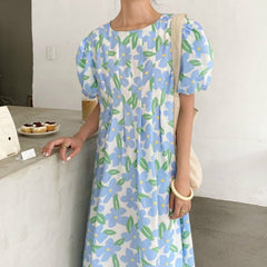Folds Long Floral Dress