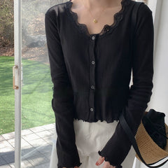 Fairycore Knit Lace Cardigan