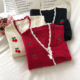 Cherry Embroidered Sweater