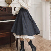 Cottagecore Long High Waist Skirt