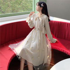 Floral Embroidery Elegant Dress