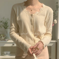 Fairycore Knit Lace Cardigan
