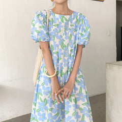 Folds Long Floral Dress