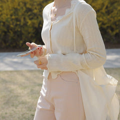 Fairycore Knit Lace Cardigan