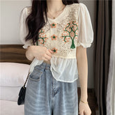 Cottagecore Embroidery Top