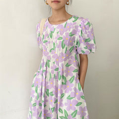 Folds Long Floral Dress