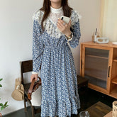 Cottagecore Long Sleeve Floral Dress