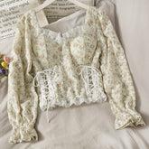 Cottagecore Mesh Flower Blouse