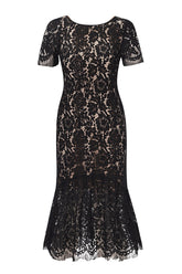 Knee Length Black Lace Cocktail Party Dresses