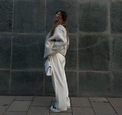 Woolen placket design cardigan jacket