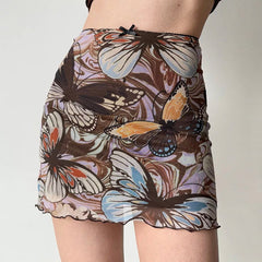 Retro Butterfly Mesh Skirt ~ HANDMADE