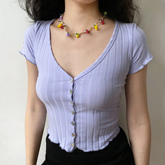 Ruffled Dainty Knit Cardigan // Purple