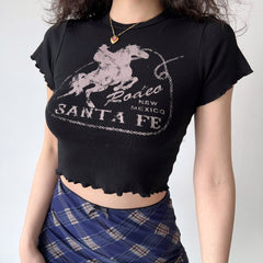 Santa Fe Shirred Baby Tee ~ HANDMADE