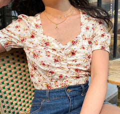 Mabel Retro Floral Blouse ~ HANDMADE