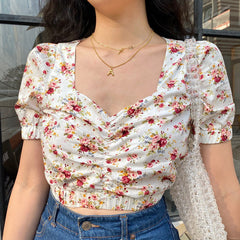 Mabel Retro Floral Blouse ~ HANDMADE