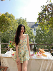 Magical Meadow Floral Romper Dress ~ HANDMADE