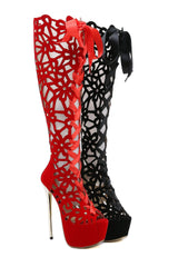 American catwalk high-heeled ribbon sandals