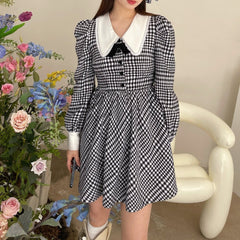 Penny Houndstooth Doll Dress ~ HANDMADE