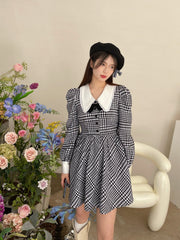 Penny Houndstooth Doll Dress ~ HANDMADE