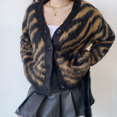 Tiger Loose Knit Cardigan