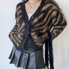 Tiger Loose Knit Cardigan