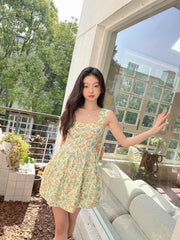 Magical Meadow Floral Romper Dress ~ HANDMADE