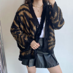 Tiger Loose Knit Cardigan