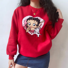 Miss Betty Crewneck ~ HANDMADE // Red