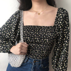 Parisian Floral Puff Top ~ HANDMADE