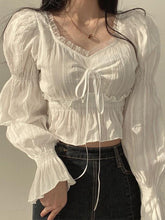 Chiffon Ruffle Puff Sleeve Blouse