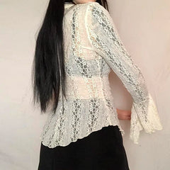 Fairy core Lace Flare Sleeve Blouse