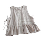 Cottagecore Solid Color Sleeveless Vest Top
