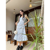 Cottagecore Casual Suspender Flower Dress